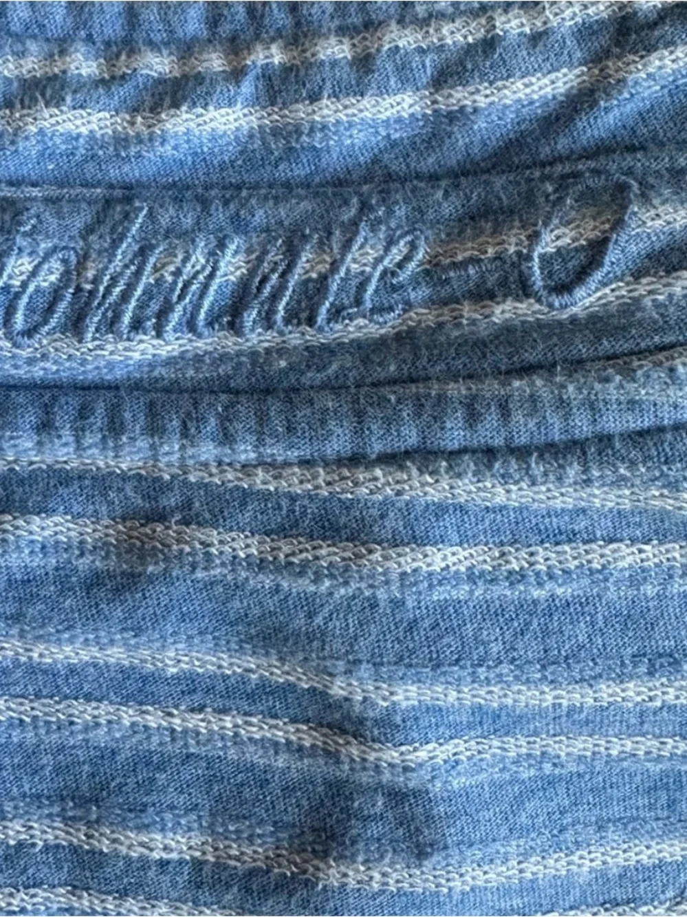 Johnnie-O Blue Striped Henley Button Long Sleeve